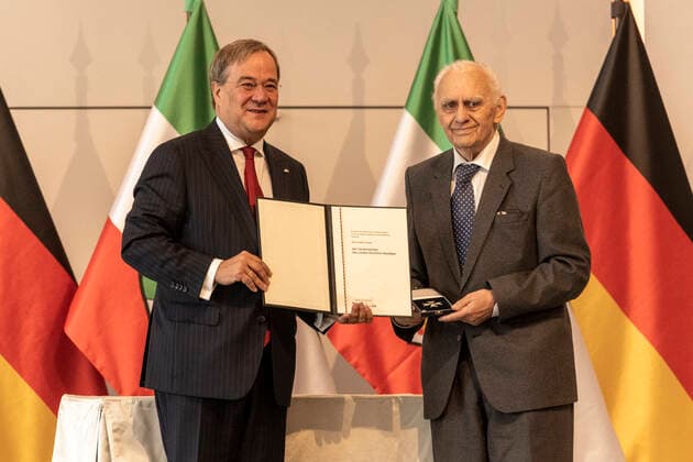 Award of the Order of Merit of North Rhine-Westphalia on 23 August 2020 in the Flora in Cologne Order bearer Hans Günther Fascies
