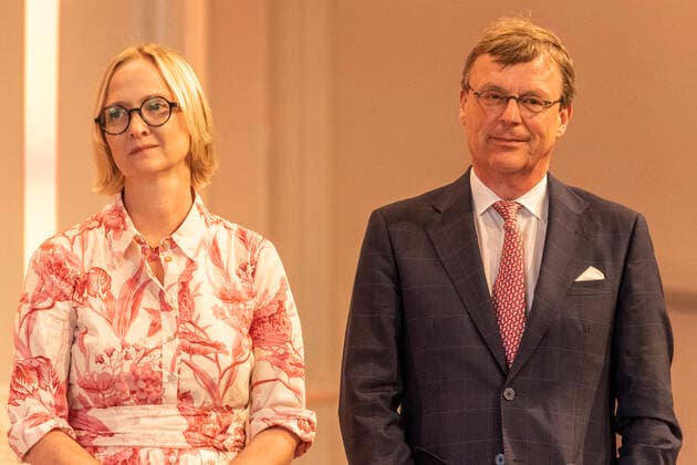 Presentation of the Order of Merit of North Rhine-Westphalia on 23 August 2020 in the Flora in Cologne The couple Maria Prinzessin zur Lippe and Stephan Prinz zur Lippe on stage The two are outstandingly committe