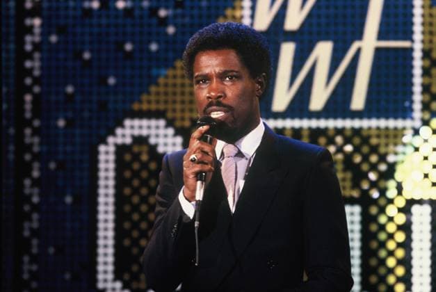 The singer Billy Ocean at a gig in 1984