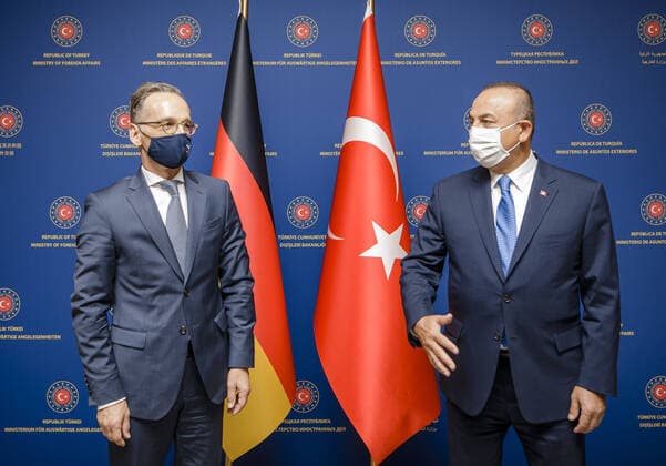 Bilder des Jahres 2020, News 08 August News Themen der Woche KW35 News Bilder des Tages Türkei, Außenminister Mevlüt Cavusoglu empfängt Heiko Maas in Ankara Bundesaussenminister Heiko Maas, SPD, trifft Mevluet Cavusoglu, Auâˆöüenminister der Republik Tuerkei zu einem gespraech in Ankara. 25.08.2020. Ankara Tuerkei *** German Foreign Minister Heiko Maas, SPD, meets Mevluet Cavusoglu, Auâˆöüenminister of the Republic of Turkey for a meeting in Ankara 25 08 2020 Ankara Turkey Copyright: xFelixxZahn photothek.netx