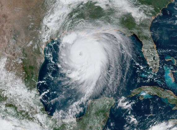 August 26, 2020, Gulf of Mexico, USA: Satellite image shows Hurricane Laura in the Gulf of Mexico. Laura is forecast to make landfall along the Gulf Coast as a Category 4 storm. As of Wednesday morning, Laura is a Category 3 storm with maximum sustained winds of at least 115 mph. Forecasters predict a storm surge from 9 to 14 feet when it strikes near the Louisiana Texas border. Gulf of Mexico USA - ZUMAz03_ 20200826_zan_z03_744 Copyright: xNOAAx