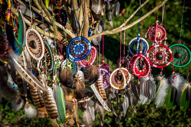 Dream catchers for sale; Bonampak, Usumacinta Province, Chiapas, Mexico  Copyright: Dosfotos 13550437