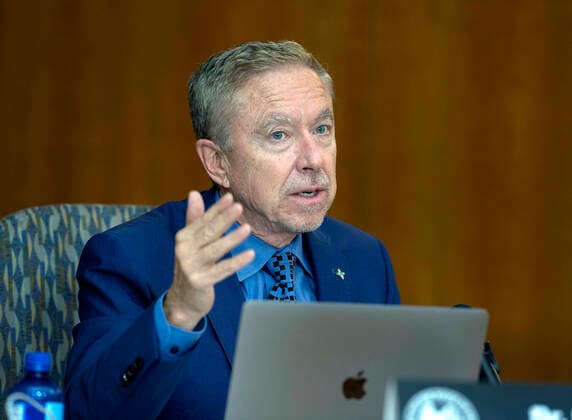 August 27, 2020, USA: Secretary of Human Services Dr. David Scrase takes part in the update on the COVID-19 outbreak in New Mexico and the state s effort to deal with it. The news conference is being held at the Roundhouse in Santa Fe, Thursday August 27, 2020. USA - ZUMAab1_ 20200827_zaf_ab1_016 Copyright: xEddiexMoorex