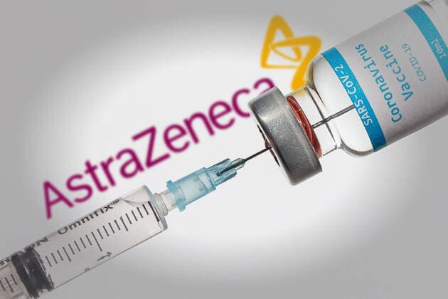 25 08 2020, vaccine, symbolic image photo montage, pharmaceutical company Astrazeneca, pharmaceutical group, which was formed in 1999 from the Swedish Astra AB and the British Zeneca PLC 25 08 2020, vaccine 25 08 2020, vaccine