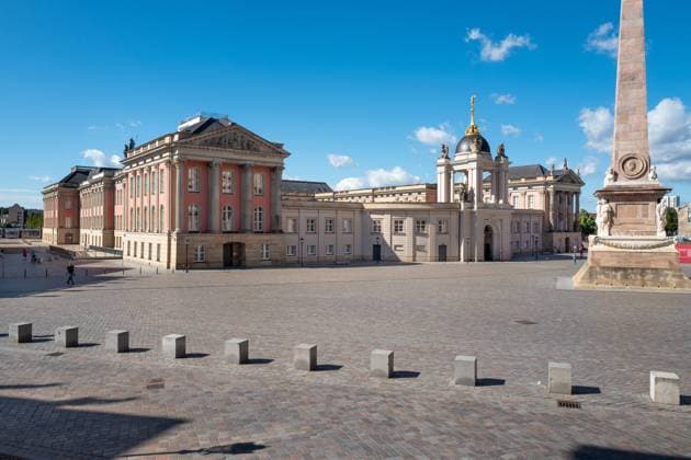 Der Landtag Brandenburg in Potsdam. Ansicht vom Alten Markt. 23.08.2020, Potsdam, GER - Der Landtag Brandenburg in Potsdam. Ansicht vom Alten Markt., Potsdam Brandenburg Deutschland, DEU Landtag Brandenburg *** The Brandenburg State Parliament in Potsdam View from the Alter Markt 23 08 2020, Potsdam, GER The Brandenburg State Parliament in Potsdam View from the Alter Markt , Potsdam Brandenburg Germany, DEU Brandenburg State Parliament