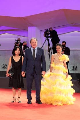 VENICE, Italy - September 05: Us Director Oliver Stone, his wife Sun-jung Jung and guest arrive to attend the Kineo Prize at the 77th Venice Film Festival on September 05, 2020 in Venice, Italy. Copyright: xAnnalisaxFlori MediaPunchx