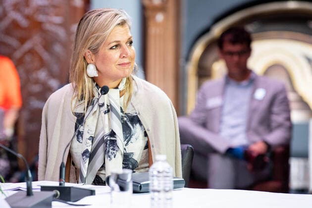09-09-2020 Katwijk Queen Máxima attended the national Music Table Day (MuziekTafeldag), organized by the Méér Muziek in de Klas foundation, in the Theaterhangaar in Katwijk. During the national Music Table Day, representatives of education, municipalities and cultural institutions came together, both physically and online.  Copyright: xPPEx