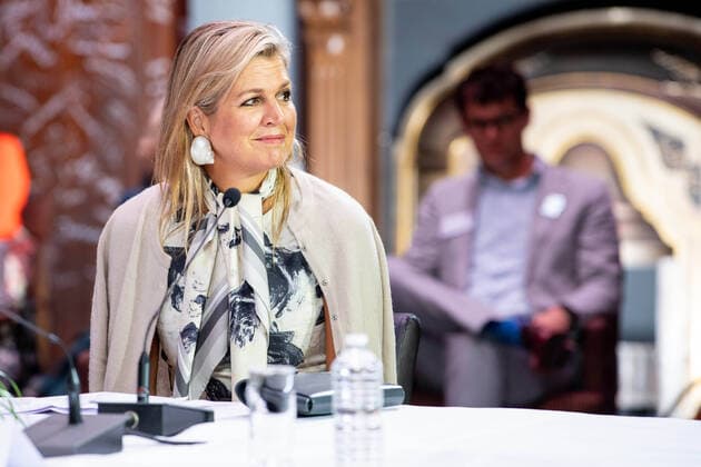 09-09-2020 Katwijk Queen Máxima attended the national Music Table Day (MuziekTafeldag), organized by the Méér Muziek in de Klas foundation, in the Theaterhangaar in Katwijk. During the national Music Table Day, representatives of education, municipalities and cultural institutions came together, both physically and online.  Copyright: xPPEx