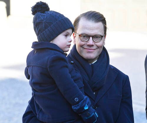 Prince Daniel, Prince Oscar Crown Princess Victorias name day celebration in the inner courtyard of Stockholm Castle 2019 03 12 c Karin Törnblom TT Stockholm Sweden Royal Palace Sweden x2377x,  Copyright: xKarinxTörnblom TTx Kronprinsessan Victorias namnsdag
