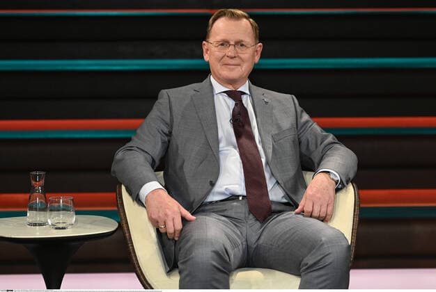 Bodo Ramelow politician 09 20 her Bodo Ramelow on 08 September 2020 in Markus Lanz , ZDF TV television talk show talk show Germany German German man The Left Left Left Minister President Thuringia politics party head of government state german politician across half sitting smiling neutral