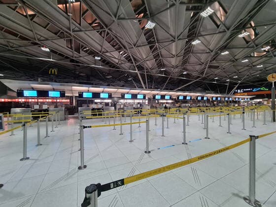 Theme photo Corona, vacation, Mallorca, 13 09 2020 Empty flight counters at Cologne Bonn Airport, theme photo Corona, vacation, Mallorca Jogi Eibner Press photo Copyright: xAugstx xEibner-Pressefotox EP_jat