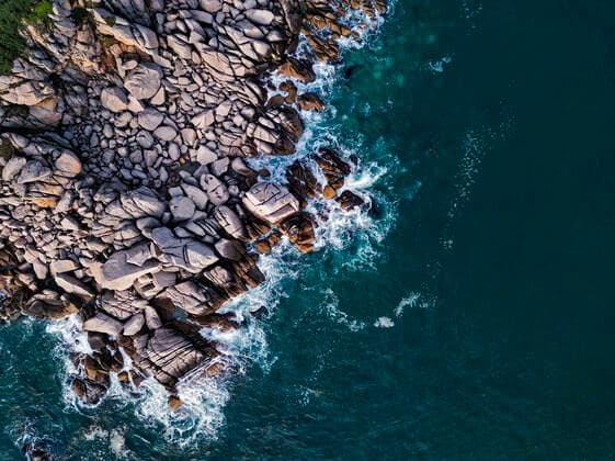Creative Highlights World Aerial view of rocky coastline Nakhodka, Primorsky Krai, Russia CR_KOTRIN200916B-499498-01
