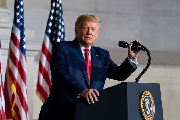 September 17, 2020, Washington, District of Columbia, USA: United States President Donald J. Trump makes remarks at the White House Conference on American History in observance of Constitution Day at the National Archives in Washington, DC on Thursday, September 17, 2020 Washington USA - ZUMAs152 20200917_zaa_s152_129 Copyright: xAlexxEdelmanx