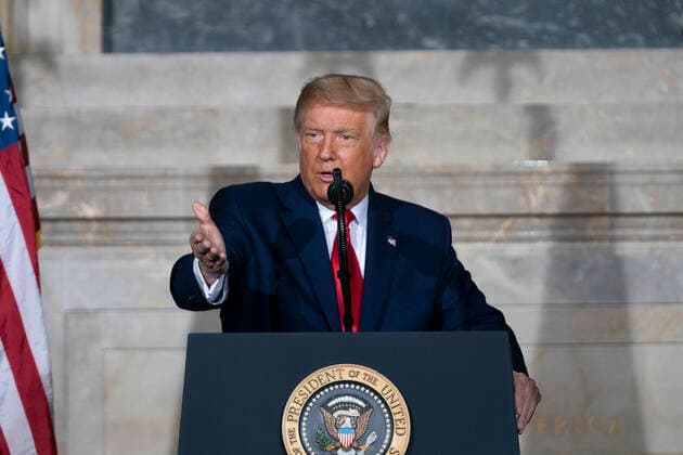 September 17, 2020, Washington, District of Columbia, USA: United States President Donald J. Trump makes remarks at the White House Conference on American History in observance of Constitution Day at the National Archives in Washington, DC on Thursday, September 17, 2020 Washington USA - ZUMAs152 20200917_zaa_s152_143 Copyright: xAlexxEdelmanx