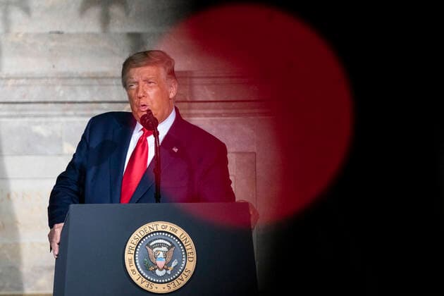 September 17, 2020, Washington, District of Columbia, USA: United States President Donald J. Trump makes remarks at the White House Conference on American History in observance of Constitution Day at the National Archives in Washington, DC on Thursday, September 17, 2020 Washington USA - ZUMAs152 20200917_zaa_s152_147 Copyright: xAlexxEdelmanx