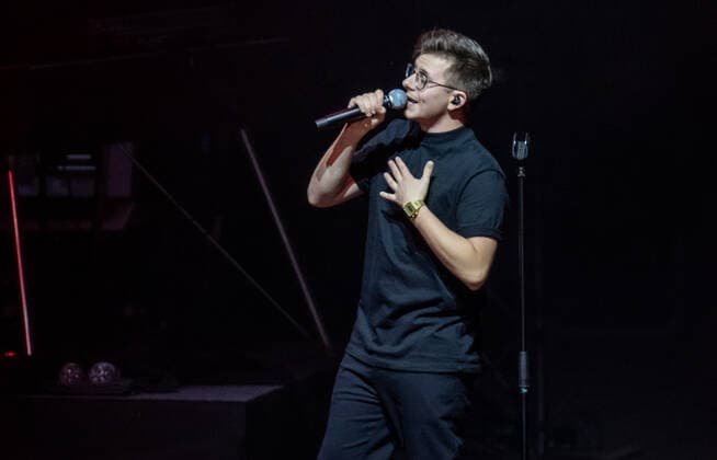 Fabian Wegerer from Austria Berlin, 18 09 20, singer Fabian Wegerer from Austria in front of Wincent Weiss Concert of the Back to live Open Airs 2020 in the Waldbuehne Berlin Berlin Deutschland Waldbuehne