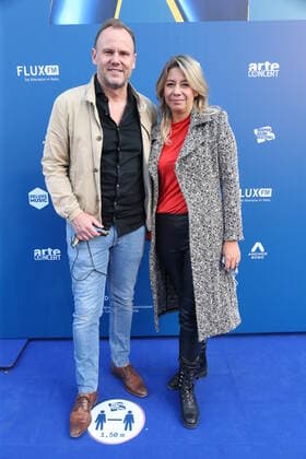 Hamburg Senator of the Interior Andy Grote with Catherine Saavedra at the presentation of the Anchor Award 2020 in the St Pauli Theater Hamburg Reeperbahn Festival International Music Award 19 9 2020