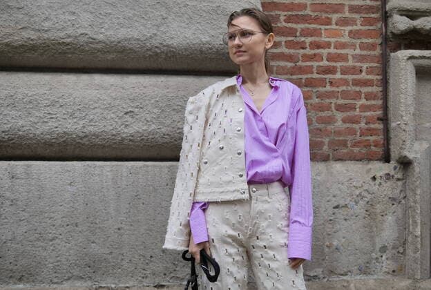 Italy: Max Mara street style Stylist Anna Galaganenko street style outfit after Max Mara Fashion Show during Milan Fashion Week Fall Winter 2020 2021 collections. Milan Italy Milan Italy Copyright: LucaxPonti