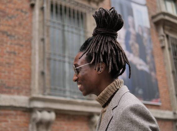 Italy: Max Mara street style Fashion blogger street style outfit after Max Mara Fashion Show during Milan Fashion Week Fall Winter 2020 2021 collections. Milan Italy Milan Italy Copyright: LucaxPonti