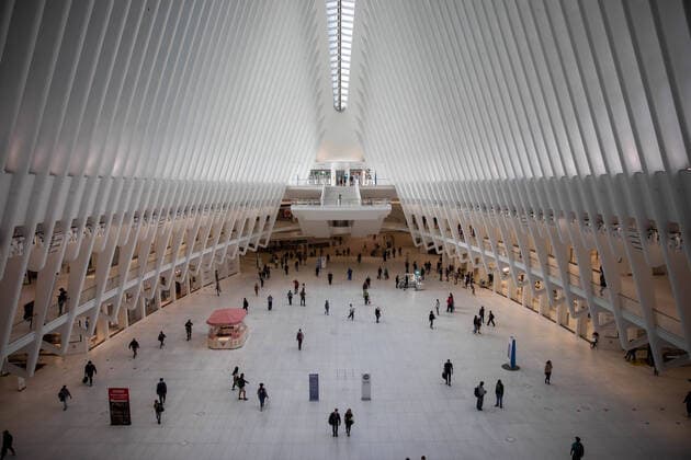 (200926) -- NEW YORK, Sept. 26, 2020 -- People walk through the Oculus of the World Trade Center in New York, the United States, Sept. 25, 2020. The total number of COVID-19 cases in the United States surpassed 7 million on Friday, according to the Center for Systems Science and Engineering (CSSE) at Johns Hopkins University. U.S. COVID-19 case count rose to 7,005,746, with the national death toll reaching 203,240, as of 2:23 p.m. local time (1823 GMT), according to the CSSE. (Photo by Xinhua) U.S.-COVID-19-CASES-7 MILLION MichaelxNagle