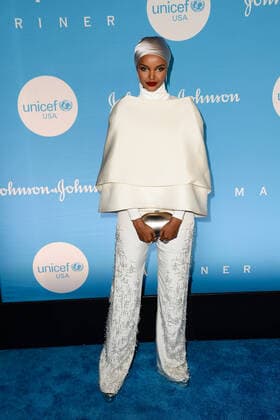 Halima Aden arriving to the 15th Annual UNICEF Snowflake Ball in New York City - Dec 3, 2019 - 15th Annual UNICEF Snowflake Ball, New York City New York United States Cipriani Wall Street  Copyright: xKristinxCallahanx h_00616483