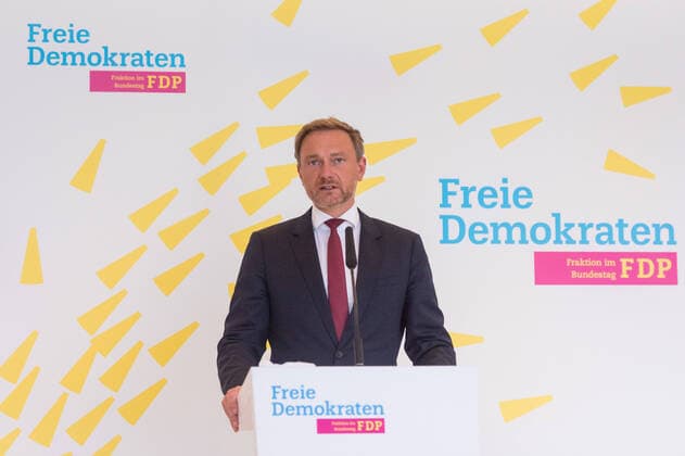 Berlin, Press Conference FDP Germany, Berlin 28 09 2020 In the picture you can see Christian Lindner, Federal Chairman FDP during the press conference of the FDP in the German Bundestag Berlin Bundestag Berlin Germany