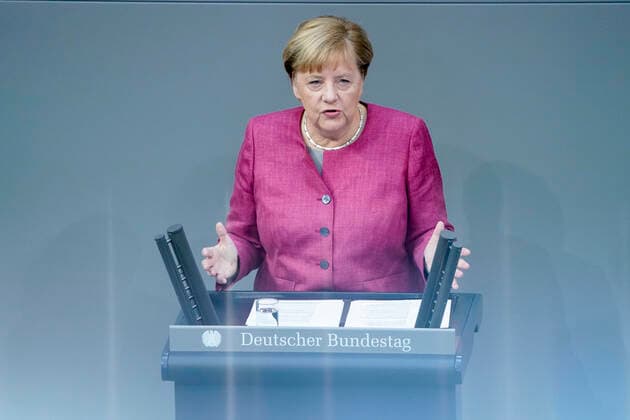 Bilder des Jahres 2020, News 09 September News Themen der Woche KW40 News Bilder des Tages 179. Bundestagssitzung in Berlin Aktuell, 30.09.2020, Berlin Angela Merkel die Bundeskanzlerin der Bundesrepublik Deutschland im Portrait bei ihrer Rede bei der 179. Sitzung des Deutschen Bundestag in Berlin Berlin Berlin Deutschland *** 179th Session of the German Bundestag in Berlin News, 30 09 2020, Berlin Angela Merkel Portrait of the Chancellor of the Federal Republic of Germany during her speech at the 179th Session of the German Bundestag in Berlin Berlin Berlin Germany