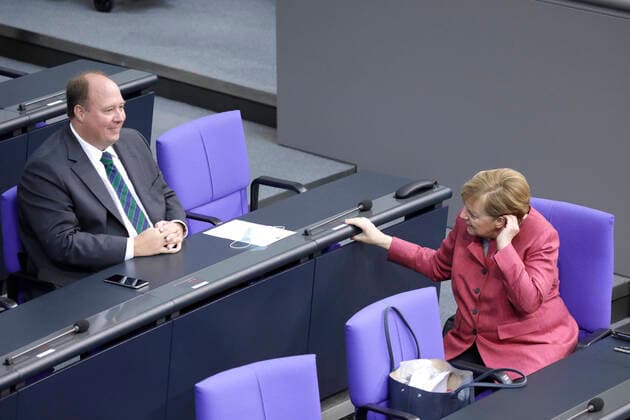 Helge Braun, Head of the Federal Chancellery, Angela Merkel, Chancellor, CDU, General debate on the federal budget in the German Bundestag, DEU, Berlin, 30 09 2020