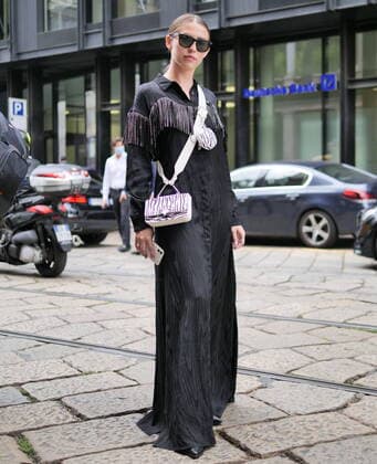 Italy: Vìen street style outfits Fashion blogger street style outfit before and after Vìen fashion show during Milano fashion week fall winter 2020 Milano Italy Milan Italy Copyright: LucaxPonti