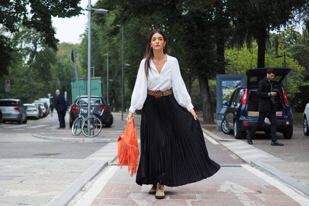 Italy: Sportmax Street Fashion Show II Street style outfit before SPORTMAX fashion show, during Milano fashion week Fall Winter 2020 Milano Italy Copyright: LucaxPonti
