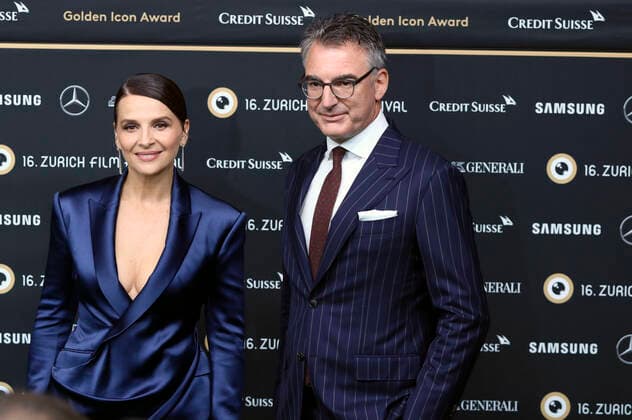 Juliette Binoche and Christian Jungen at the premiere of the feature film La bonne Ã pouse and the presentation of the ZFF Golden Icon Award at the 16 Zurich Film Festival 2020 in the cinema Corso Zurich, 30 09 2020 Foto:xA.xBuggex xFuturexImage
