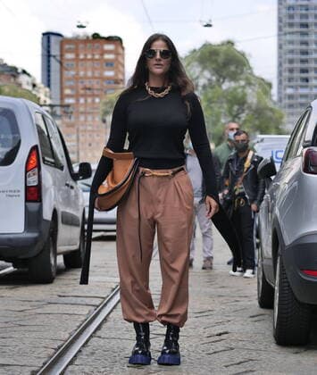 Simona Marziali street fashion outfits Fashion blogger street style outfits before Simona Marziali fashion show during Milano fashion week Fall winter 2020 Milano Italy Copyright: LucaxPonti