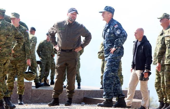 PXL_Military Exercise Readiness 20 Admiral Robert Hranj, Chief of the General Staff of the Croatian Armed Forces and Defense Minister Mario Banozic attended the final presentation of the military exercise Readiness 20 at the Eugen Kvaternik military range in Slunj, Croatia on Oct. 1, 2020. At the final presentation of the Military Exercise Readiness 20 , the firepower of the BOV Patria CRO 30 L armored combat vehicle was presented, with the aim of assessing the declared forces for deployment in operations and missions. KristinaxStedulxFabac PIXSELL
