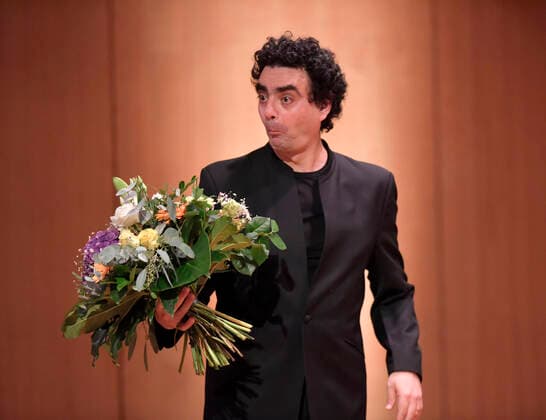 03 10 2020, Classic Festival Bad Wörishofen, Festival of Nations 2020 at the Kurhaus Bad Wörishofen in Allgäu, Gala concert with Rolando Villazon, tenor with Xavier de Maistre, on the harp 03 10 2020, Classic Festival Bad Wörishofen 03 10 2020, Classic Festival Bad Wörishofen