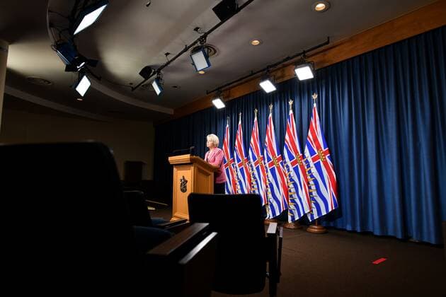 October 8, 2020, Victoria, BC, Canada: October 8, 2020 - Victoria, BC, Canada - Dr. Bonnie Henry, Provincial Health Officer for British Columbia, addresses the media at the Legislative Assembly of British Columbia in Victoria, BC, Canada. Victoria Canada - ZUMAm115 20201008_zap_m115_048 Copyright: xMikexMastrandreax