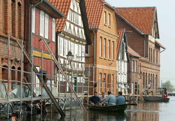 Hitzacker, Lower Saxony, flood, recorded on 22 August 2002