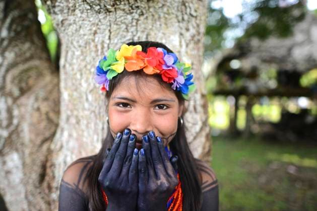 IMAGO Nature: Unsere Erde, Naturschutz, Indigene Völker September 30, 2015, Sambu District Of The Comarca Em, Darien, Panama: Embera Indigenous Community. Sambu District. Darien Region. Sambu District Of The Comarca Em Panama - ZUMAc94_ 20150930_zap_c94_018 Copyright: xKikexCalvox