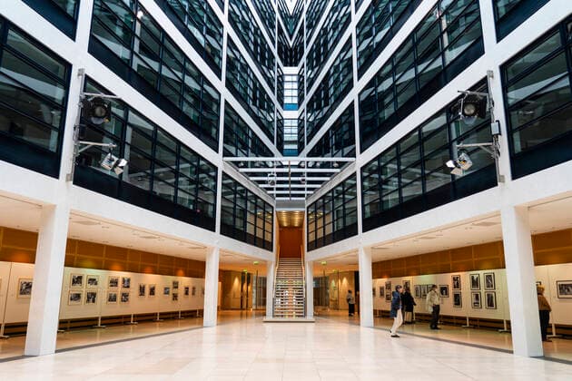 A photo exhibition with photographs of Ruth and Lotte Jacobi in the foyer of the Willy Brandt House, the party headquarters of the Social Democratic Party of Germany SPD in Berlin Kreuzberg Photo Volker Hohlfeld Photo art in the Willy Brandt House
