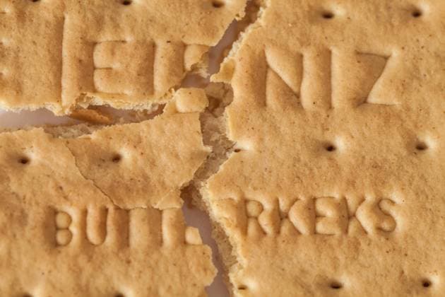 Zerbrochener Bahlsen Leibniz Butterkeks *** Broken Bahlsen Leibniz Butter Biscuit