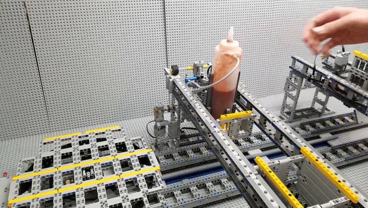 A Lego fan has built a jaw-dropping pizza-making machine entirely from Lego. Canada-based Iouri Petoukhov works with his son Michael to make amazing creations under the name The Brick Wall. Now they have celebrated five years of their projects with an intricate machine that serves up perfect pizzas. It includes mechanisms that dispense tomato sauce, grated cheese, sausage and peppers all while the pizza base revolves to allow even covering of toppings. Iouro tells Cover Images: We have family time when all speak out about what we called crazy ideas and then we write them down on paper and put it on our Brick wall. Making Pizza is an art and love, making Pizza wit Copyright: xx 40952500 EDITORIAL USE ONLY. NOT FOR USE BY NEWSPAPERS BASED IN THE UK.