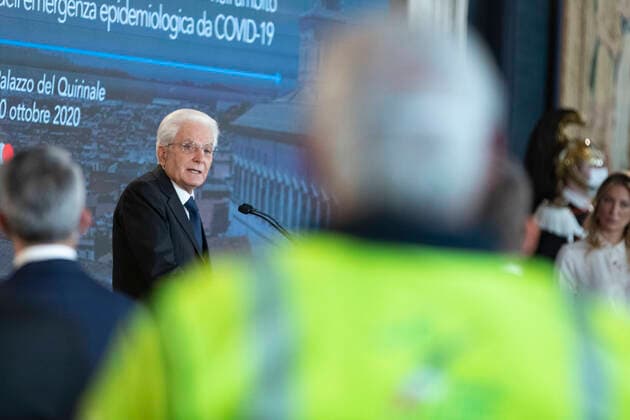 photo IPP spgr roma 20 10 2020 award ceremony of the OMRI honours conferred to distinguished citizens during the coronavirus emergency in the photo the president of the republic Sergio Mattarella WARNING AVAILABLE ONLY FOR ITALIAN MARKET  0