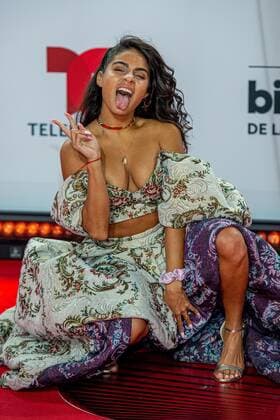 Colombian-born Canadian singer Jessie Reyez poses upon her arrival on the red carpet of the Billboard Latin Music Awards, at the BB&T Center in Sunrise, a city in Broward County near Miami, Florida, USA, 21 October 2020. Billboard Latin Music Awards !ACHTUNG: NUR REDAKTIONELLE NUTZUNG!  Copyright: xGiorgioxVierax USA4661 20201022-637389434761475078