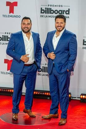 The vocalists of La Banda MS de Sergio Lizárraga, Alan Ramírez (L) and Oswaldo Walo Silvas (R), pose upon their arrival on the red carpet of the Billboard Latin Music Awards, at the BB&T Center in Sunrise, a city in Broward County near Miami, Florida, USA, 21 October 2020. Billboard Latin Music Awards !ACHTUNG: NUR REDAKTIONELLE NUTZUNG!  Copyright: xGiorgioxVierax USA4629 20201022-637389458101566665