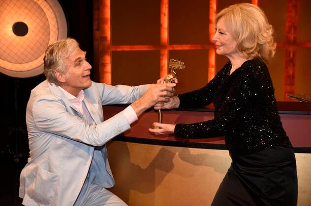 Walter Sittler and Maren Kroymann at the presentation of the Bavarian Cabaret Prize 2020 in BR Studio Unterföhring, 26 10 2020 Foto:xS.xAdamx xFuturexImage