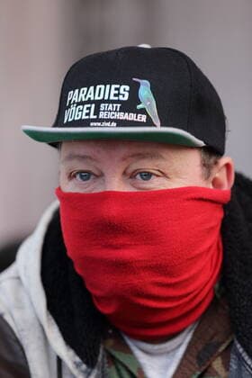 Sebastian Krumbiegel gives an interview at a protest concert against the election of the new AfD faction leader on the Alter Markt at the Brandenburg Parliament in Potsdam, 27 October 2020 Protest concert grand piano instead of grand piano in Potsdam