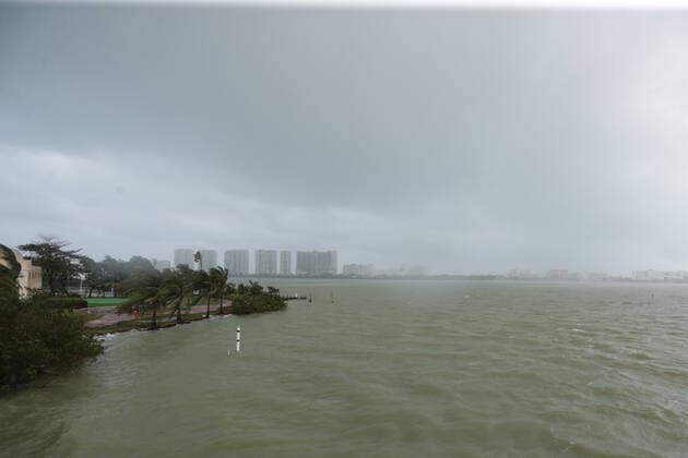 General view of the sea after the arrived of the Hurricane Zeta in category 1 of the Saffir-Simpson scale; It is the third environmental phenomenon of its kind that has been recorded in a month. State authorities have launched a prevention operation where more than 70 shelters have been set up for affected people on October 27, 2020 in Cancun, Mexico Where: Cancun, Mexico When: 27 Oct 2020 Credit: Eyepix Cover Images Copyright: xRodolfoxFloresx 40976053 EDITORIAL USE ONLY. NOT FOR USE BY NEWSPAPERS BASED IN THE UK.