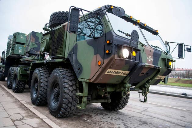 Vilnius Lithuania November 23, 2018 MIM-104 Patriot surface-to-air missile (SAM) system Vilnius Lithuania  Copyright: xKarolisxKavolelisx Military vehicles equipment