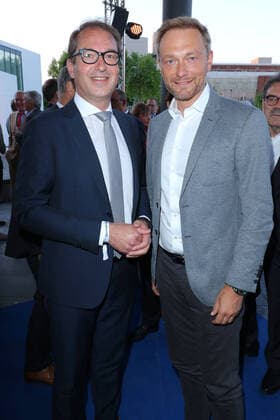 Night of the South Germans 14 05 2018 Politician Alexander Dobrindt CSU Christian Lindner FDP at the night of the Sueddeutsche Zeitung in the Cultural Forum, Matthaeikirchplatz, Berlin 14 05 2018