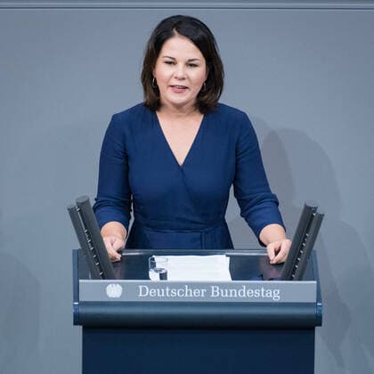 Berlin, Plenary Session in the Bundestag Germany, Berlin 30 10 2020 In the picture you can see Annalena Baerbock Bündnis 90 Die Grünen during the session of the German Bundestag Berlin Bundestag Berlin Germany