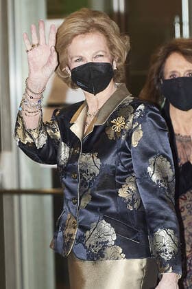 03-11-2020 Madrid Queen Sofia leaving the concert for the benefit of the annual scholarships for the extension of studies abroad of Juventudes musicales at the National auditorium of music in Madrid. No Spain  Copyright: xPPEx